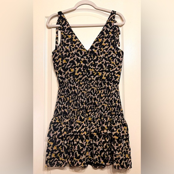 Amanda Uprichard Black and Tan Ruched Mini Dress - Picture 5 of 6